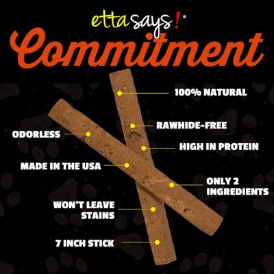 Show full view: Etta Says! 7" Select Hide-Free Sausage Recipe Crunchy Dog Chews slide 5 of 9