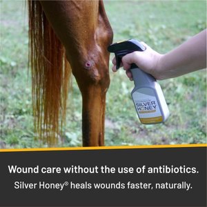 Silver Honey Rapid Wound Repair Antimicrobial Horse Spray Gel, 8-fl oz bottle