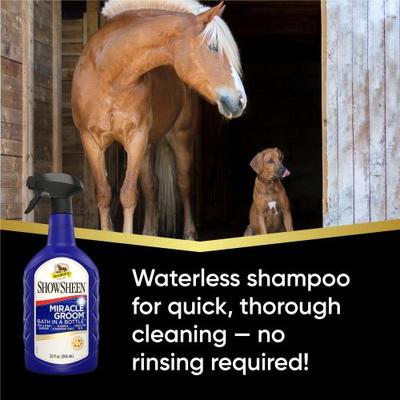 Show full view: Absorbine ShowSheen Miracle Groom Bath In A bottle Vitamin E & Vanilla Horse Spot & Stain Remover, 32-fl oz bottle slide 3 of 7