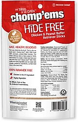 Chomp'ems Hide-Free Peanut Butter Sticks Dog Treats, 10 count slide 2 of 7