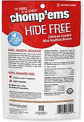 Chomp'ems Hide-Free Chicken Mini Knot Bones Dog Treats, 10 count slide 2 of 7