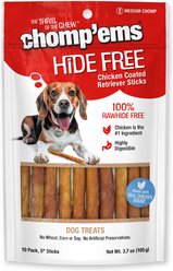 Chomp'ems Hide-Free Chicken Sticks Dog Treats, 10 count
