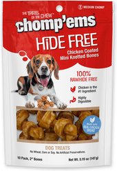 Chomp'ems Hide-Free Chicken Mini Knot Bones Dog Treats, 10 count