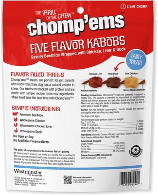 Show full view: Chomp'ems Five Flavor Kabobs Dog Treats, 24 count slide 3 of 9