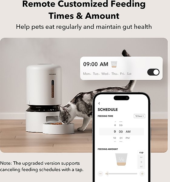 Show full view: Petlibro Granary WIFI 2.4g & 5G Automatic Cat & Dog Feeder + 3 Pet Food Desiccant Bags, White, 5-L slide 4 of 11