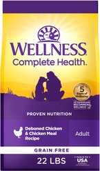 Wellness Complete Health Natural Adult Grain-Free Chicken Meal Dry Dog Food, 22-lb bag