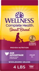 Wellness Small Breed Complete Health Senior Deboned Turkey & Peas Recipe Dry Dog Food, 4-lb bag