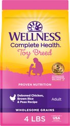 Wellness Toy Breed Complete Health Adult Deboned Chicken, Brown Rice & Peas Recipe Dry Dog Food, 4-lb bag