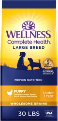 Wellness Large Breed Complete Health Puppy Deboned Chicken, Brown Rice & Salmon Meal Recipe Dry Dog Food, 30-lb bag