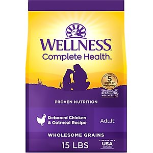 Wellness Complete Health Adult Deboned Chicken & Oatmeal Recipe Dry Dog Food, 15-lb bag