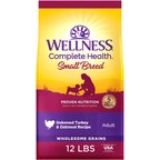 Wellness Small Breed Complete Health Adult Turkey & Oatmeal Recipe Natural Dry Dog Food, 12-lb bag