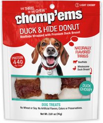 Chomp'ems Beefhide Donut with Duck Dog Treats, 1 count