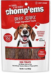 Chomp'ems Beef Jerky Dog Treats, 7-oz bag