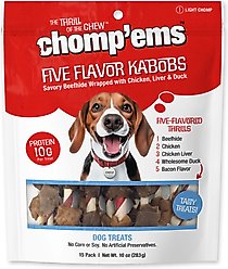 Chomp'ems Five Flavor Kabobs Dog Treats, 15 count slide 1 of 7