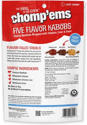 Show full view: Chomp'ems Five Flavor Kabobs Dog Treats, 6 count slide 3 of 9