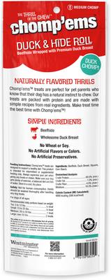 Show full view: Chomp'ems Premium Beefhide Stick Duck Dog Treats, 4.2-oz bag slide 3 of 9