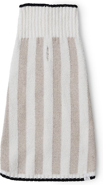 Show full view: Barefoot Dreams CozyChic Cotton Classic Stripe Dog Sweater, Oatmeal/Cream, XX-Large slide 5 of 6
