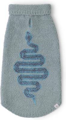 Show full view: Barefoot Dreams CozyChic Snake Dog Sweater, Meadow Green, X-Small slide 2 of 6