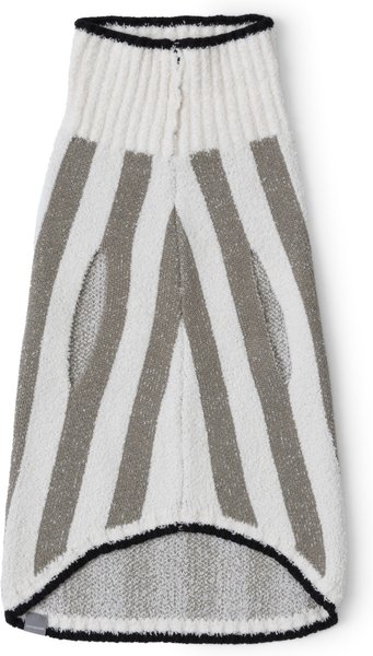 Show full view: Barefoot Dreams CozyChic Cotton Classic Stripe Dog Sweater, Eucalyptus/Cream, X-Large slide 5 of 5