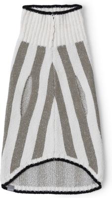 Show full view: Barefoot Dreams CozyChic Cotton Classic Stripe Dog Sweater, Eucalyptus/Cream, X-Small slide 5 of 5