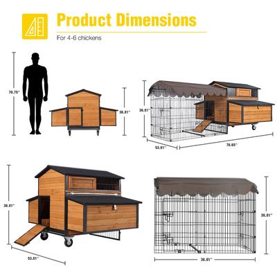 Show full view: Aivituvin AIR7019 Backyard Chicken Coop, 4 to 6 Chicken Capacity slide 7 of 8