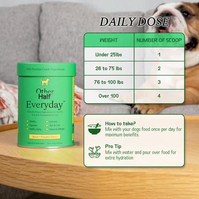 Show full view: Other Half Everyday Multivitamin Bacon & Pumpkin Flavored Powder Supplement for Dogs, 60 scoops slide 7 of 9