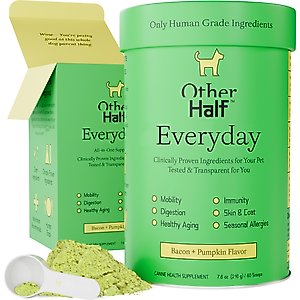Other Half Everyday Multivitamin Bacon & Pumpkin Flavored Powder Supplement for Dogs, 60 scoops