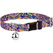 Country Brook Petz Blue Boho Mandala Cat Collar, 8 to 12-in neck, 1/2-in wide