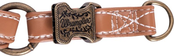 Wrangler Faux Leather with Stitching Step-In Dog Harness, Light Brown