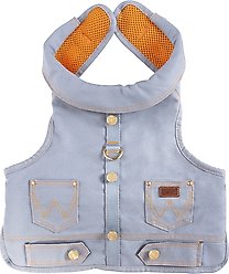Wrangler Denim Light Wash Vest Dog Harness, Light Blue, Small: 12.5 to 21-in chest