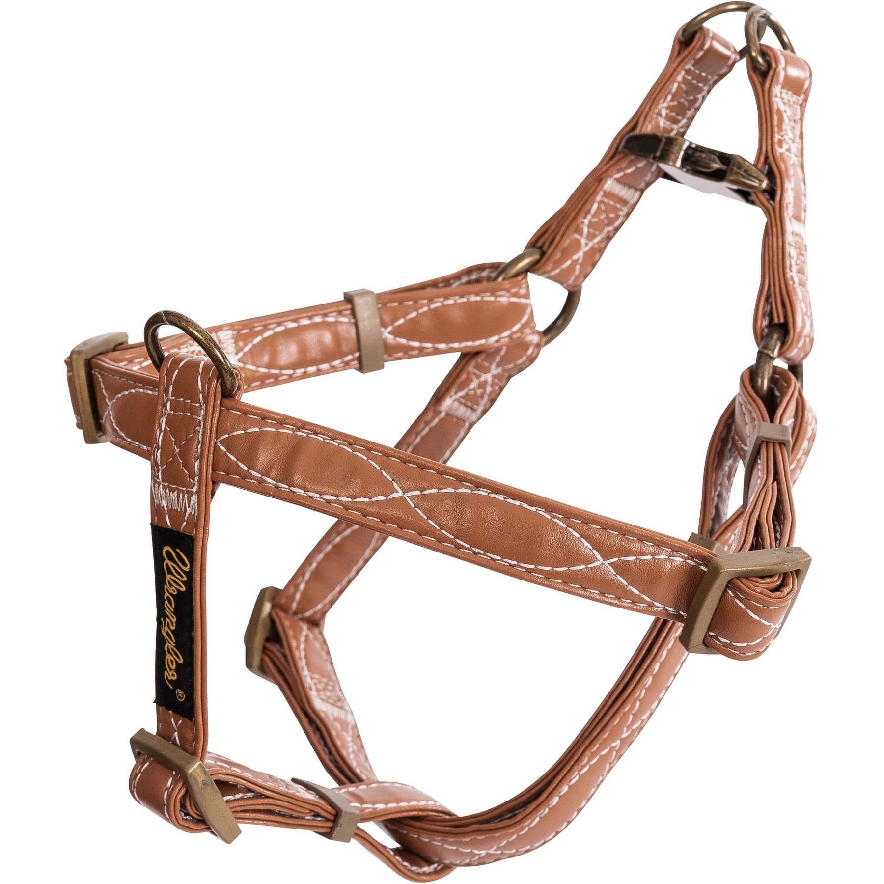 Wrangler Faux Leather with Stitching Step-In Dog Harness, Light Brown, X-Large: 28 to 46-in chest