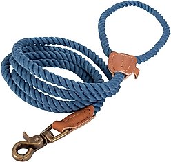 Wrangler Rope Dog Lead, Blue, X-Small/ Small: 6-ft long, 3/8-in wide