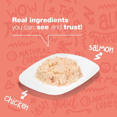 Show full view: Natural Code Chicken & Salmon Wet Cat Food, 3-oz can, case of 24 slide 4 of 10