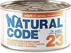 Natural Code Tuna, Potato & Carrot Wet Cat Food Topper, 3-oz can, case of 24