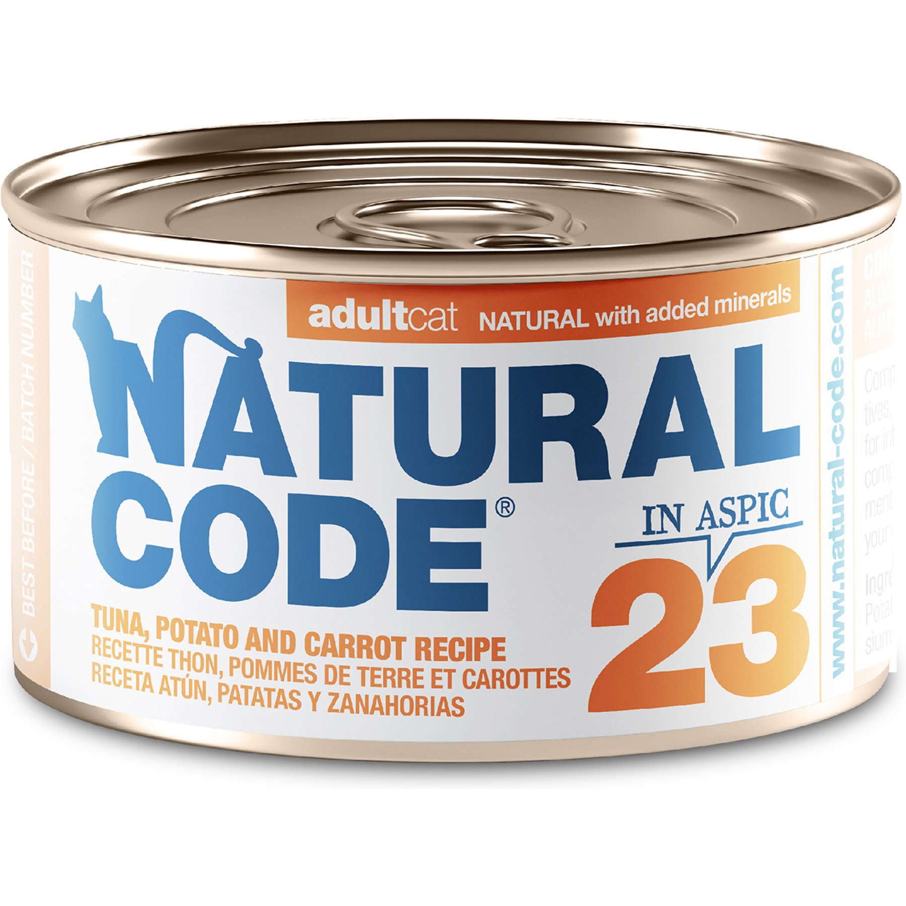 Natural Code Tuna, Potato & Carrot Wet Cat Food, 3-oz can, case of 24