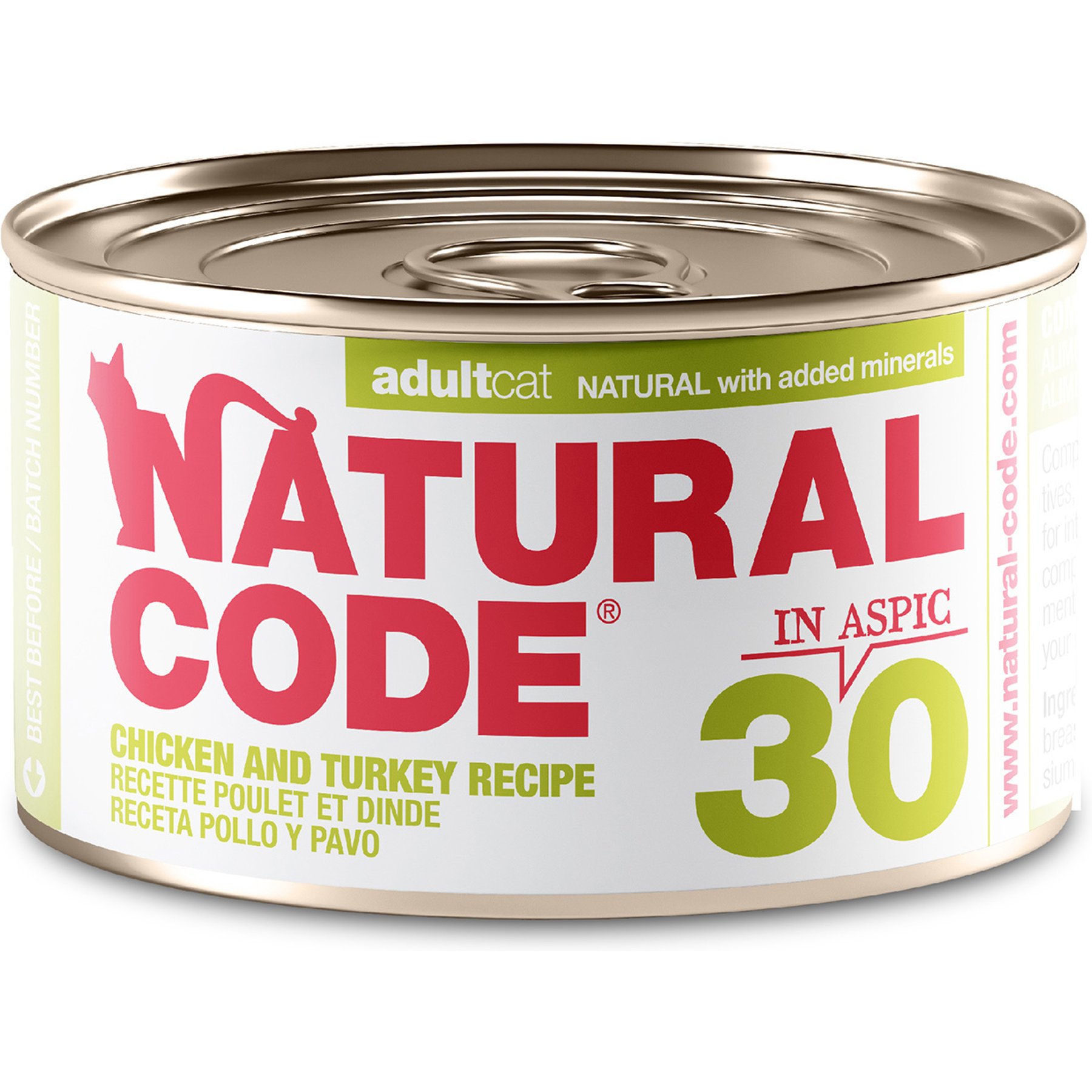 Natural Code Chicken & Turkey Wet Cat Food, 3-oz can, case of 24