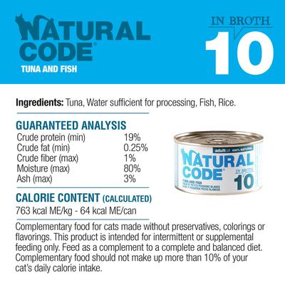 Show full view: Natural Code Tuna & Fish Wet Cat Food, 3-oz can, case of 24 slide 8 of 10