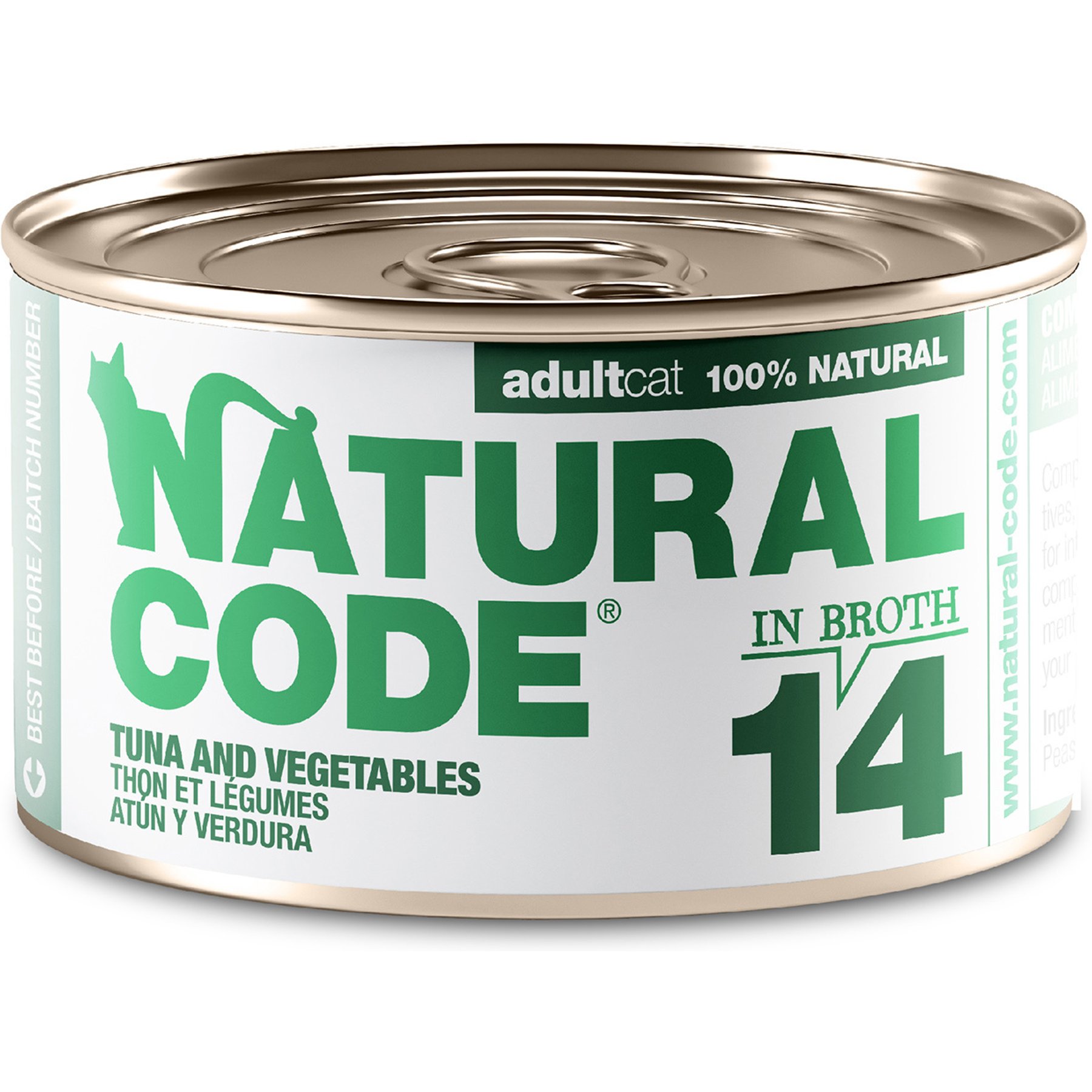 Natural Code Tuna & Vegetables Wet Cat Food, 3-oz can, case of 24