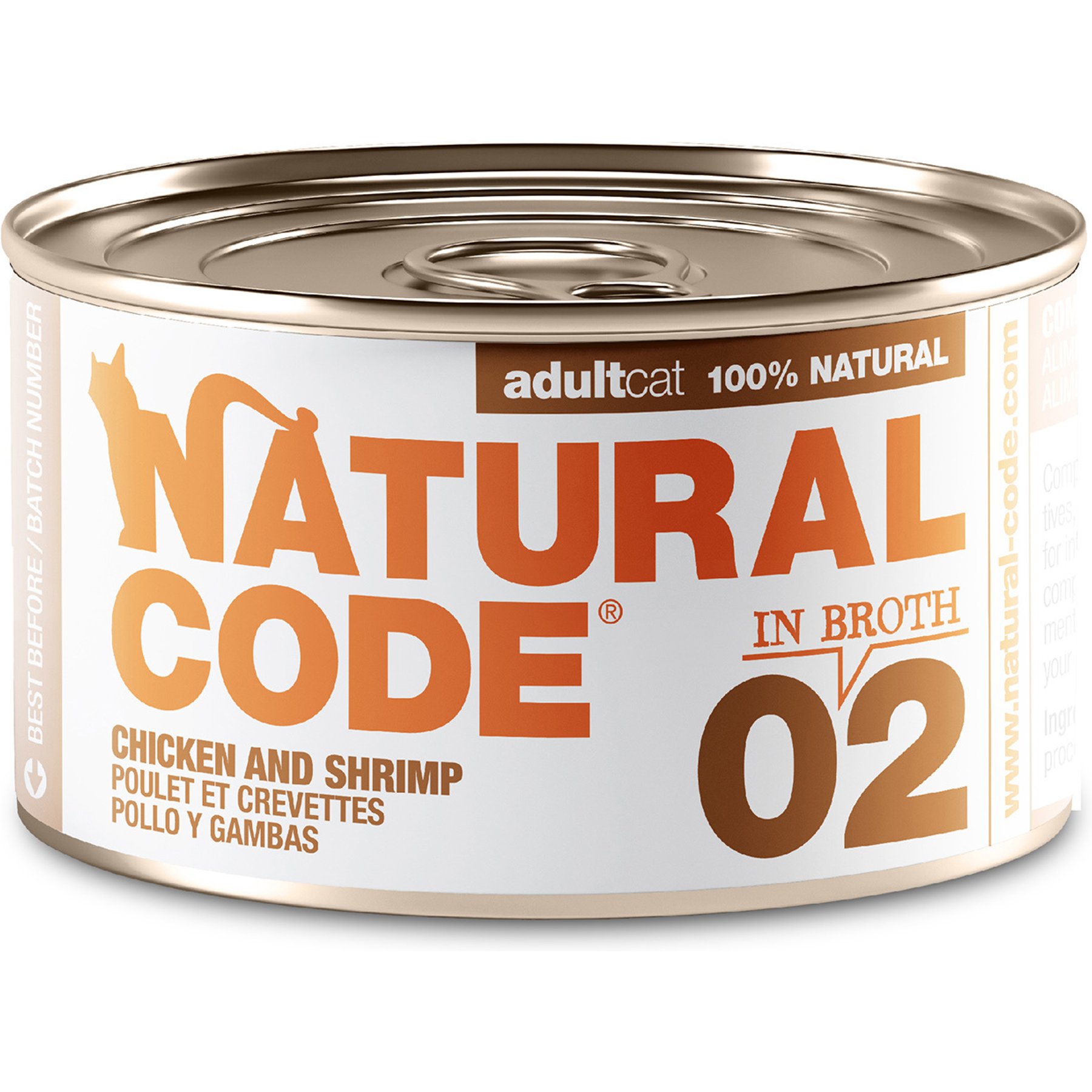 Natural Code Chicken & Shrimp Wet Cat Food, 3-oz can, case of 24