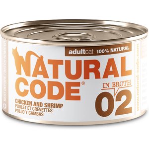 NATURAL CODE Chicken & Shrimp Wet Cat Food, 3-oz can, case of 24