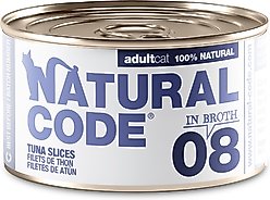 Natural Code Tuna Slices Wet Cat Food Topper, 3-oz can, case of 24
