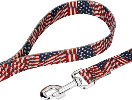 Show full view: Country Brook Petz Patriotic Tribute Dog Leash, Large: 6-ft long, 1-in wide slide 4 of 5