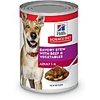 Hill's Science Diet Adult Savory Stew with Beef & Vegetables Wet Dog Food, 12.8-oz can, case of 12