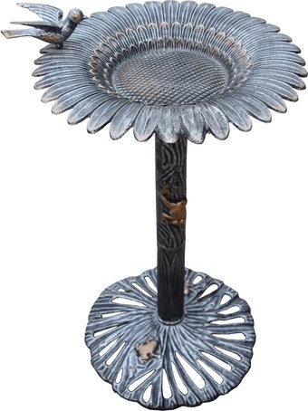 Show full view: Oakland Living Handmade Metal Sunflower Bird Bath, Antique Pewter slide 2 of 6
