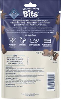 Show full view: Blue Buffalo Red White & Blue Bits Chicken Soft Moist Dog Treats, 4.5-oz bag slide 3 of 10