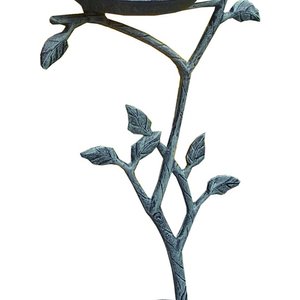 Oakland Living Handmade Metal Meadow Bird Bath, Verdi Grey