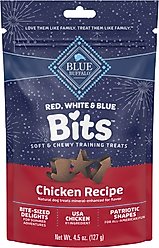 Blue Buffalo Red White & Blue Bits Chicken Soft Moist Dog Treats, 4.5-oz bag