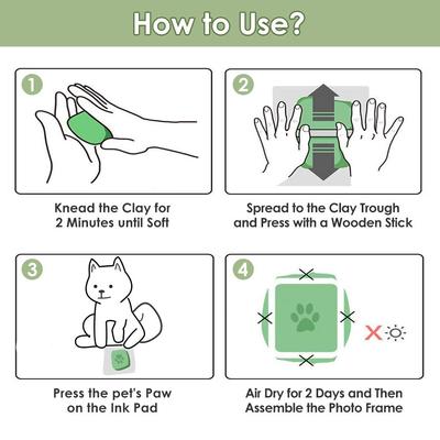 Show full view: SlowTon Dog Paw Print Photo Frame & Clay Imprint Kit slide 6 of 7