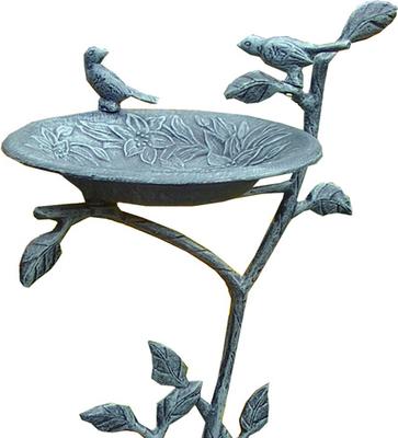 Show full view: Oakland Living Handmade Metal Meadow Bird Bath, Verdi Grey slide 3 of 7