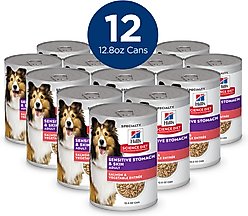 Hill's Science Diet Adult Sensitive Stomach & Sensitive Skin Grain-Free Salmon & Vegetable Entree Wet Dog Food, 12.8-oz can, 12 count slide 2 of 9